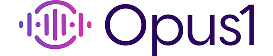Opus1 Full Logo - Purple Text - Transparent BG