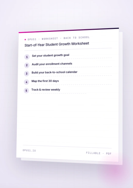 Start-of-Year Student Growth Worksheet for back-to-school planning - Opus1: Everything You Need to Run Your School in One Place